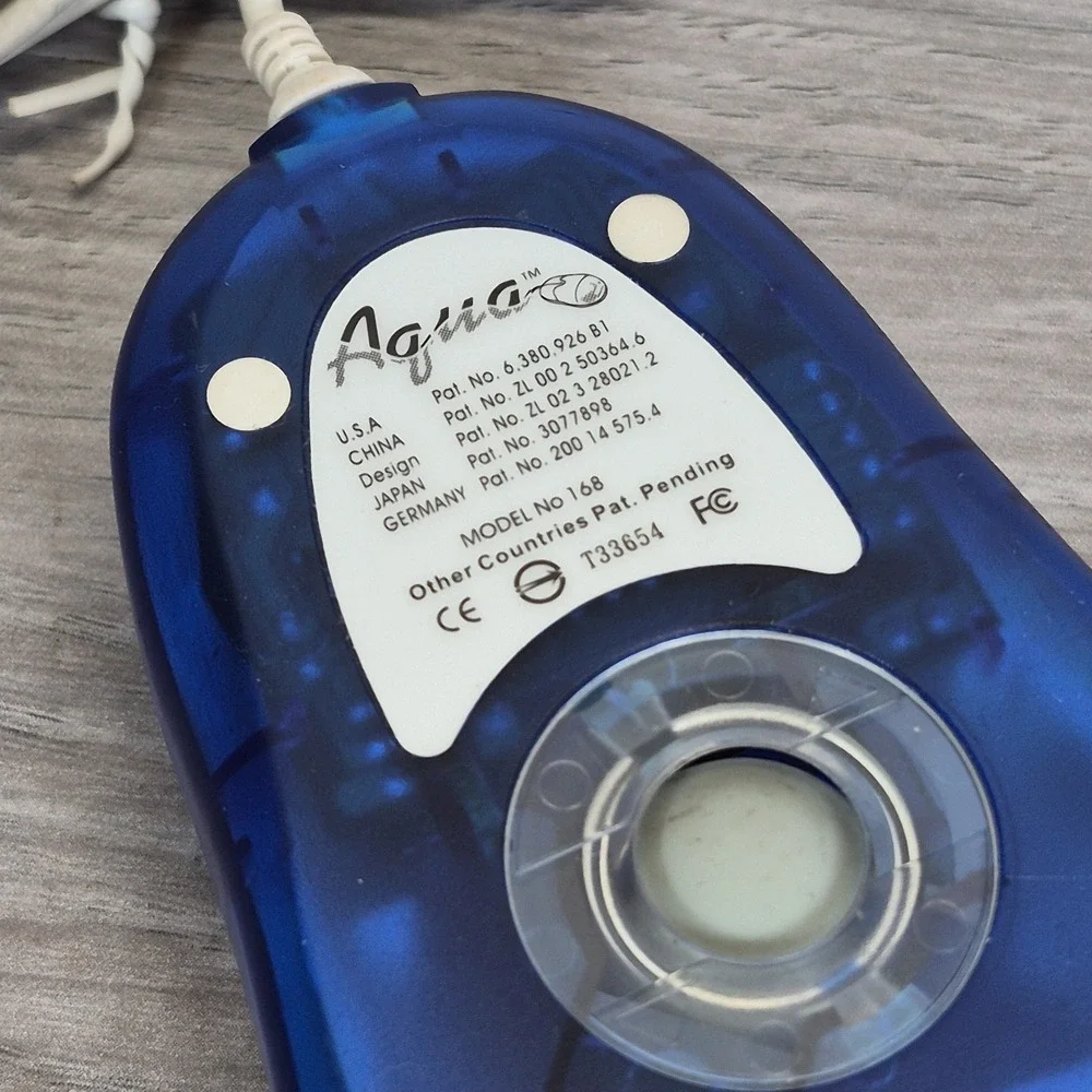 Aqua D168 Liquid Filled Computer Mouse Floating M Blue Retro PC IndyMac Bank CA